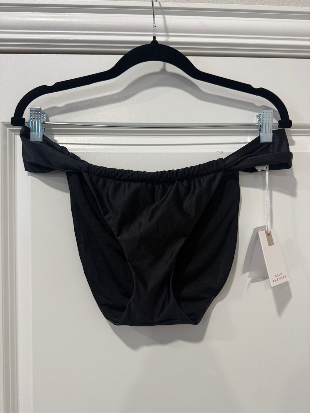 Good American Black High-Cut Bikini Bottoms Size 3 Large NWT